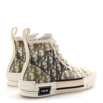 Christian Dior Technical Canvas Oblique B23 High Top Sneakers 40 White Black 5 of 9