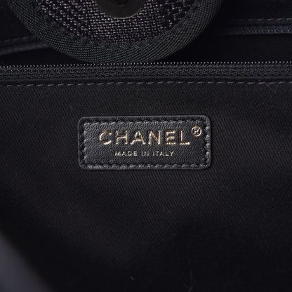 Chanel Woven Straw Raffia Striped Large Deauville Tote Black 6 of 10