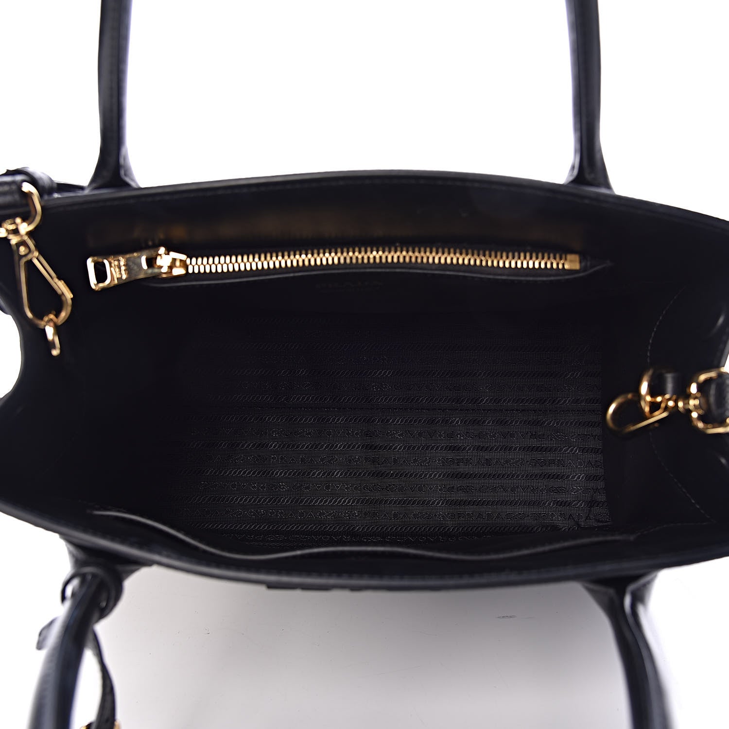 Prada Saffiano Cuir Calfskin Medium Monochrome Top Handle Tote Black 5 of 10