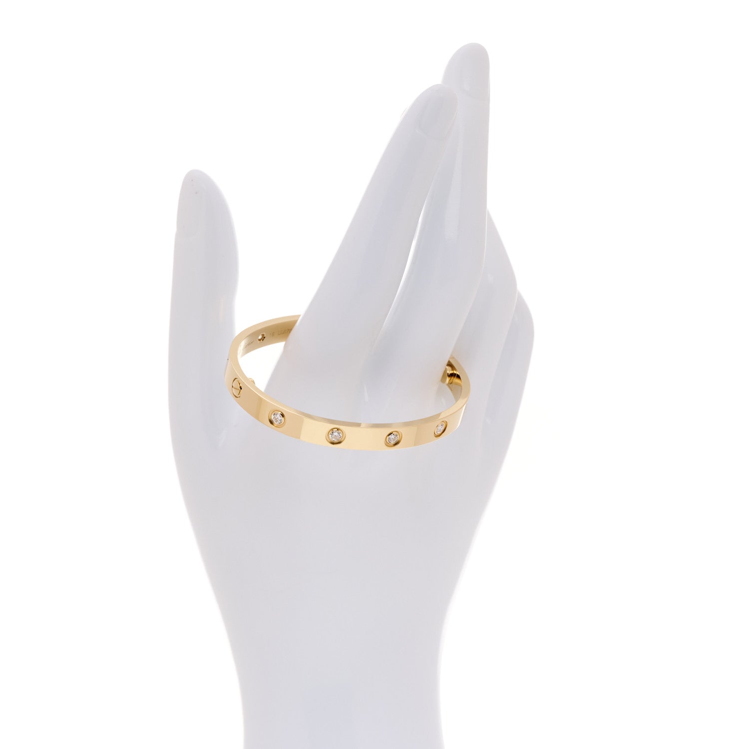 Cartier 18K Yellow Gold 10 Diamond LOVE Bracelet 16 2 of 10