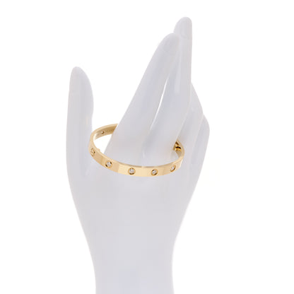 Cartier 18K Yellow Gold 10 Diamond LOVE Bracelet 16 2 of 10