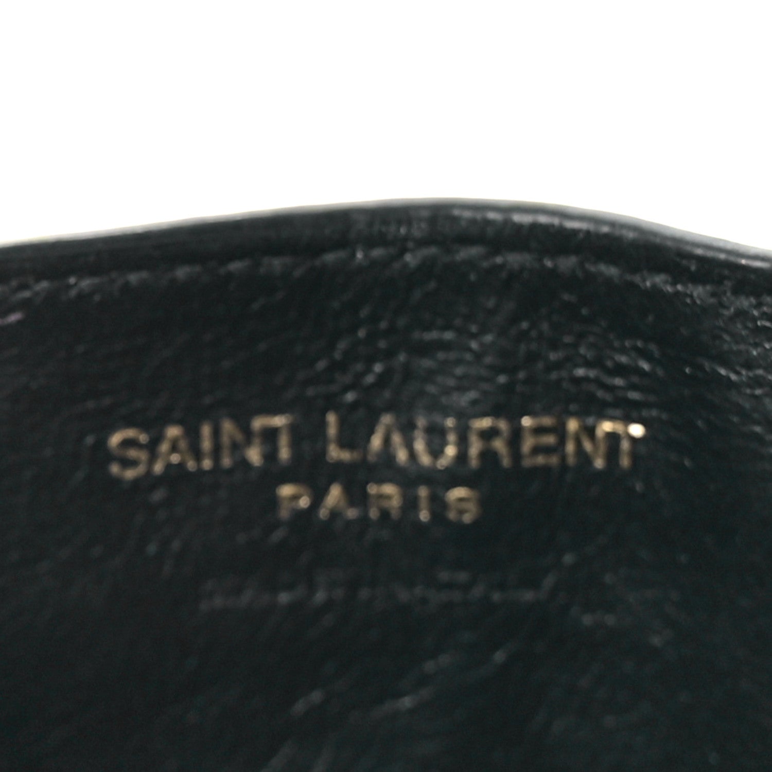 Saint Laurent Grain De Poudre Matelasse Chevron Monogram Credit Card Case Black 6 of 8