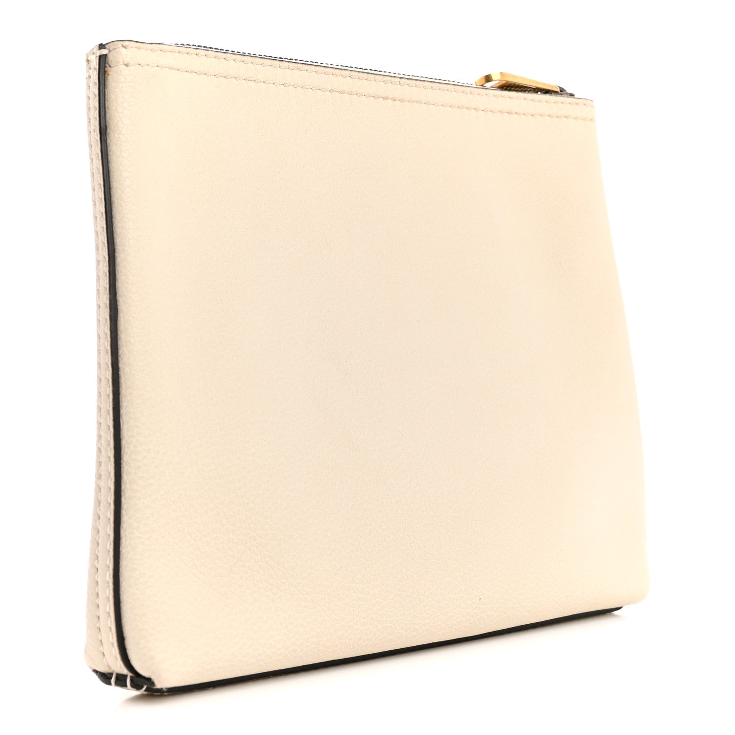 Gucci Pebbled Calfskin Medium Logo Portfolio Clutch White 3 of 10