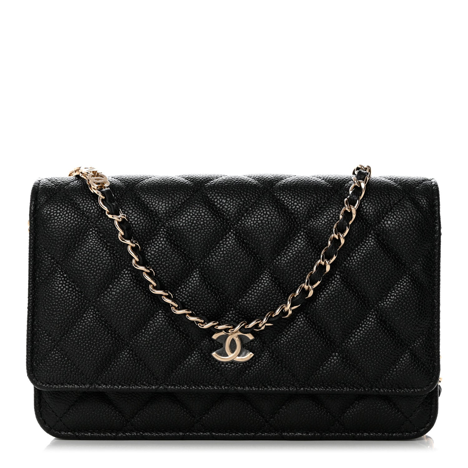 Chanel Caviar Quilted Tiny CC Wallet On Chain WOC Black 1 of 9