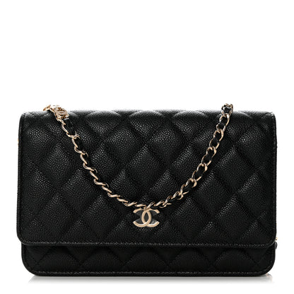 Chanel Caviar Quilted Tiny CC Wallet On Chain WOC Black 1 of 9