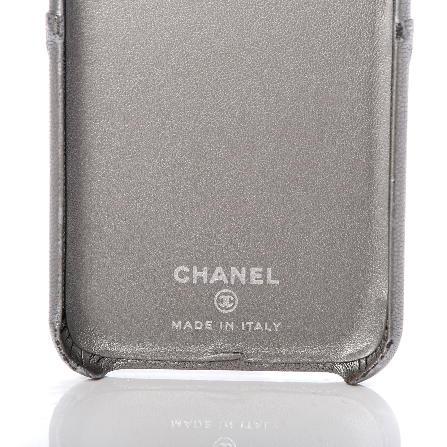 Goatskin Camellia Embossed iPhone X Case Grey