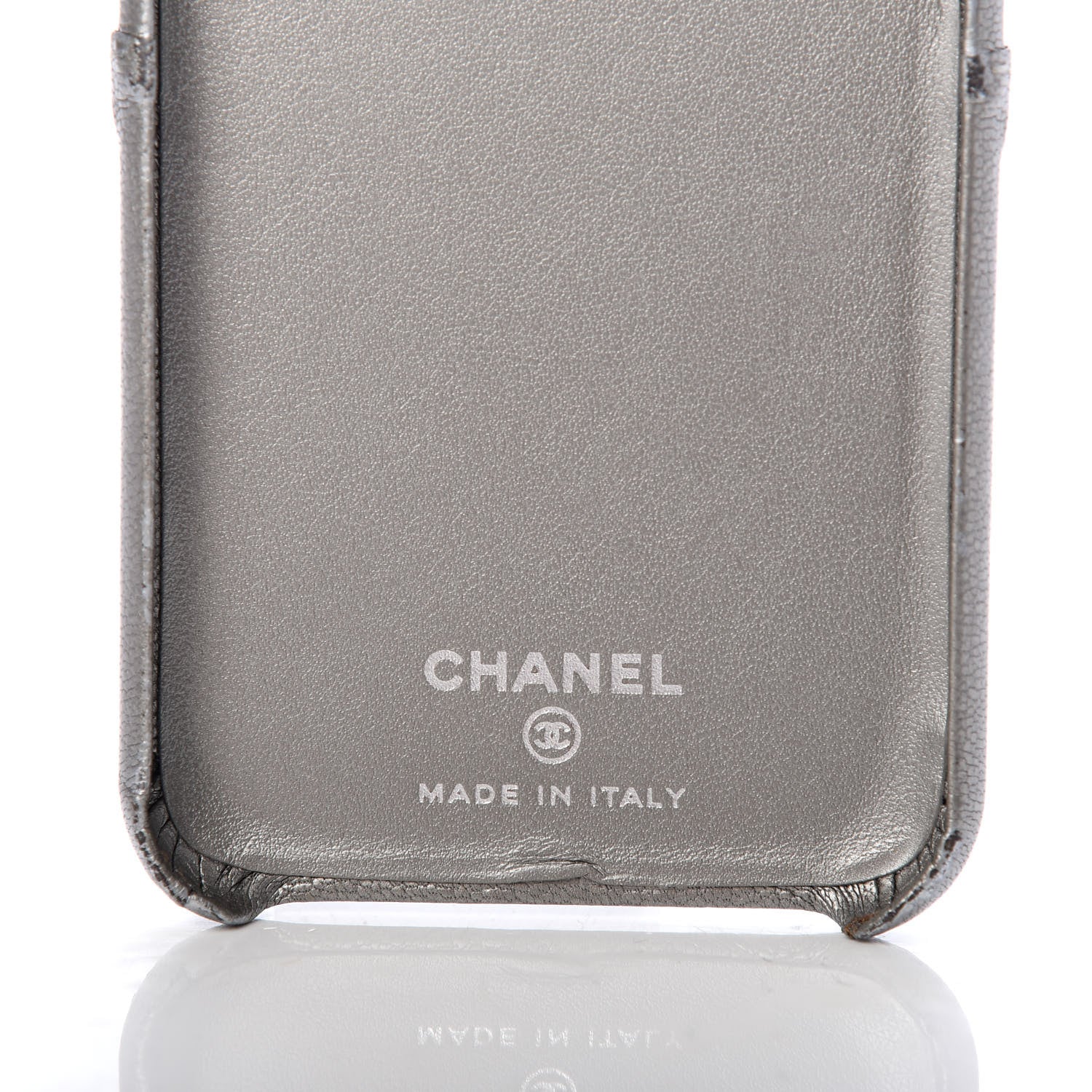 Chanel Goatskin Camellia Embossed iPhone X Case Grey 5 of 9