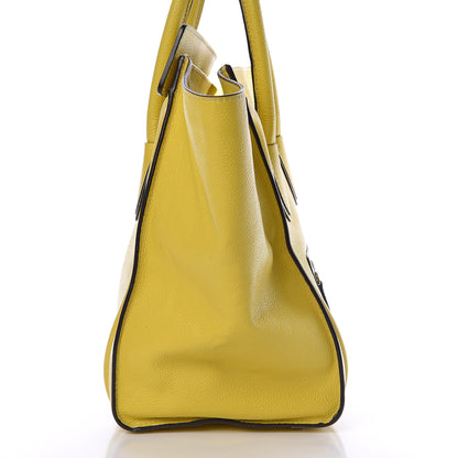 Celine Drummed Calfskin Mini Luggage Citron 23 of 26