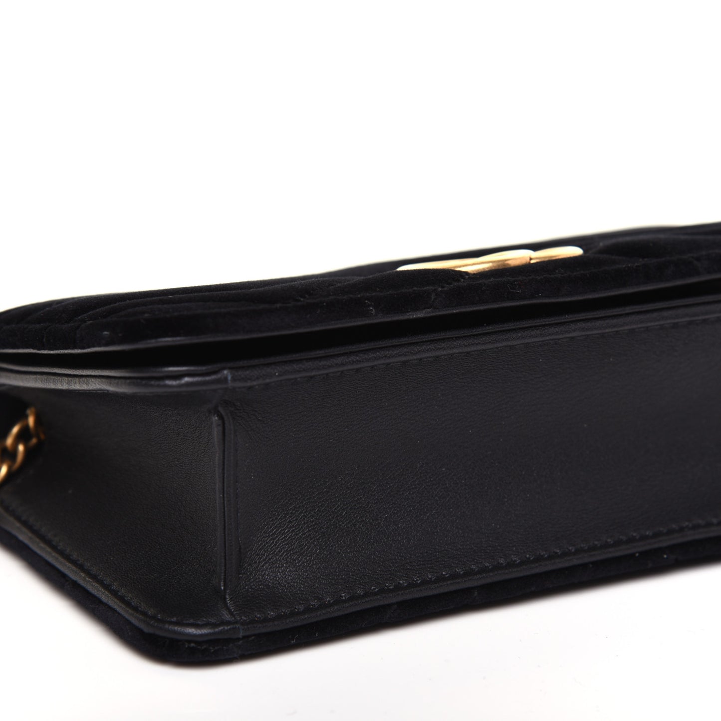 Velvet Matelasse GG Marmont Mini Bag Black