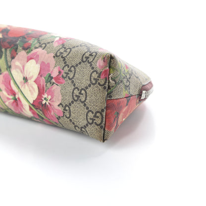 Gucci GG Supreme Monogram Blooms Large Pouch Cosmetic Case Beige Multicolor Dry Rose 7 of 12
