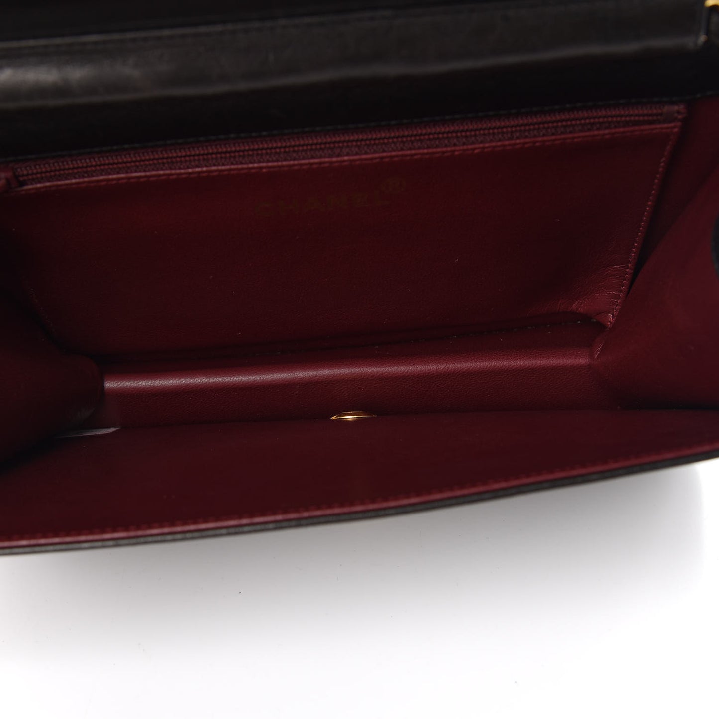 Lambskin Quilted Small Single Flap Bag Black