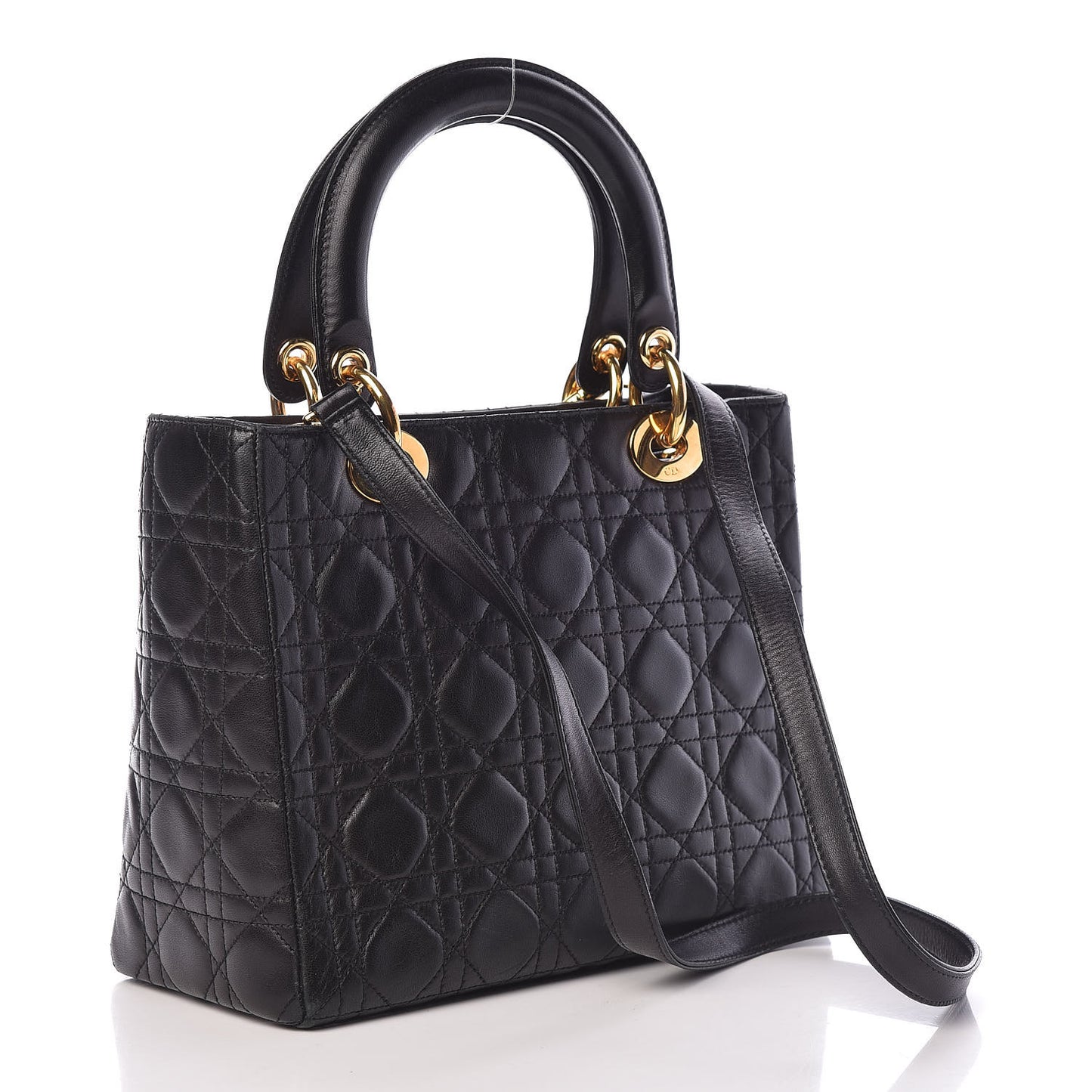 Lambskin Cannage Medium Lady Dior Black