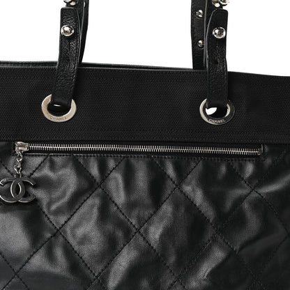 Chanel Coated Canvas Large Paris Biarritz Tote Black 9 of 11