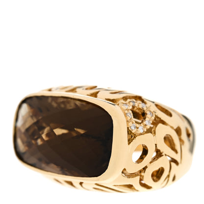 Roberto Coin 18K Yellow Gold Diamond Smokey Quartz Mauresque Ring 57 8 3 of 6