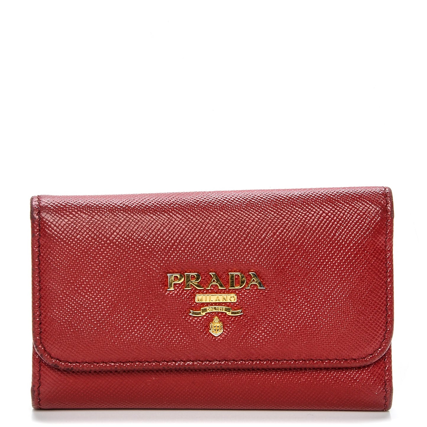 Saffiano Metal 6 Key Holder Fuoco