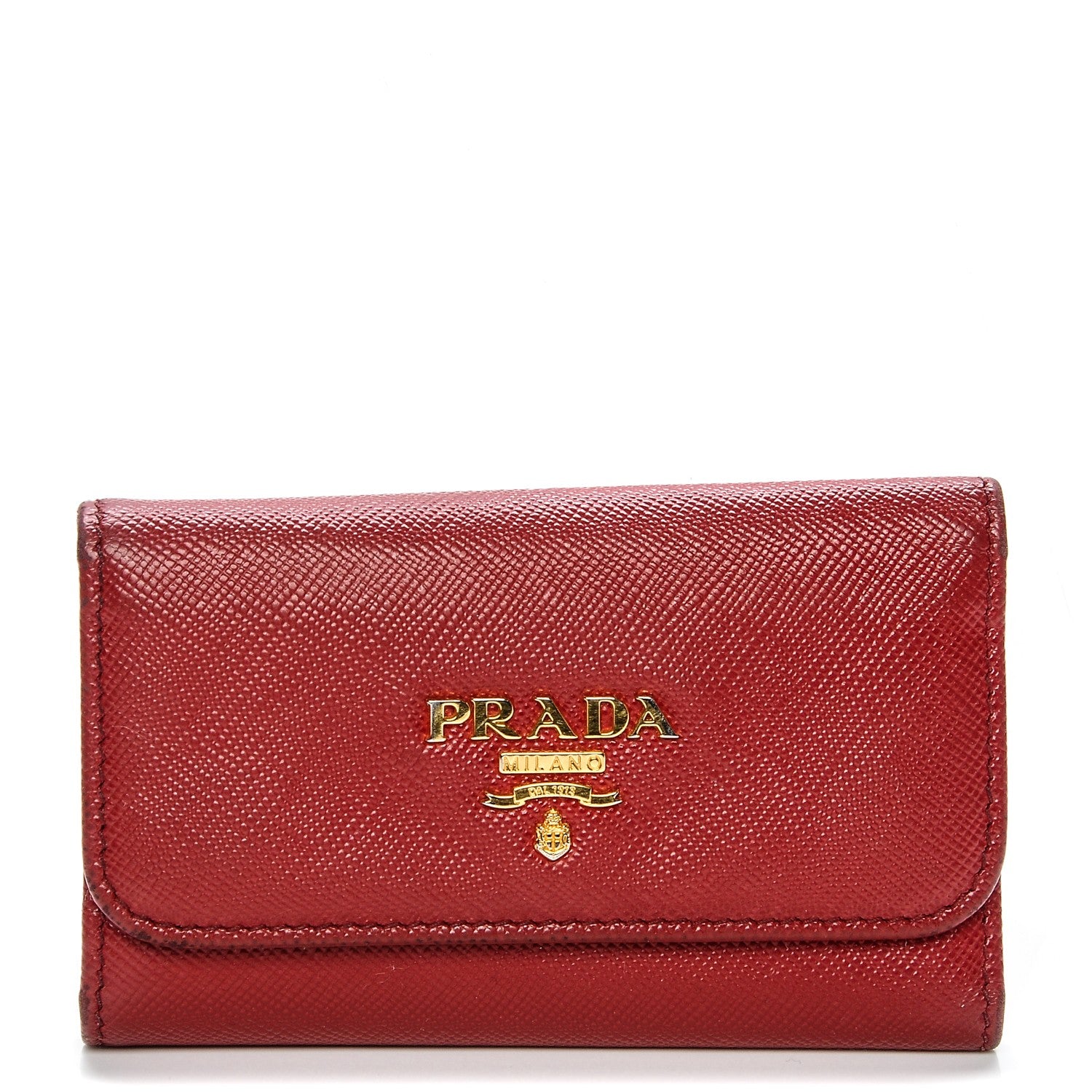 Prada Saffiano Metal 6 Key Holder Fuoco 1 of 8