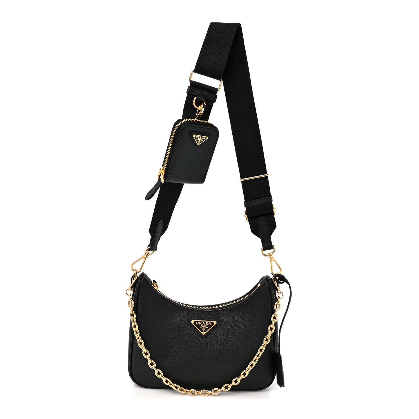 Saffiano Lux Re-Edition 2005 Shoulder Bag Black