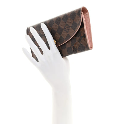 Louis Vuitton Damier Ebene Caissa Wallet Rose Ballerine 2 of 7