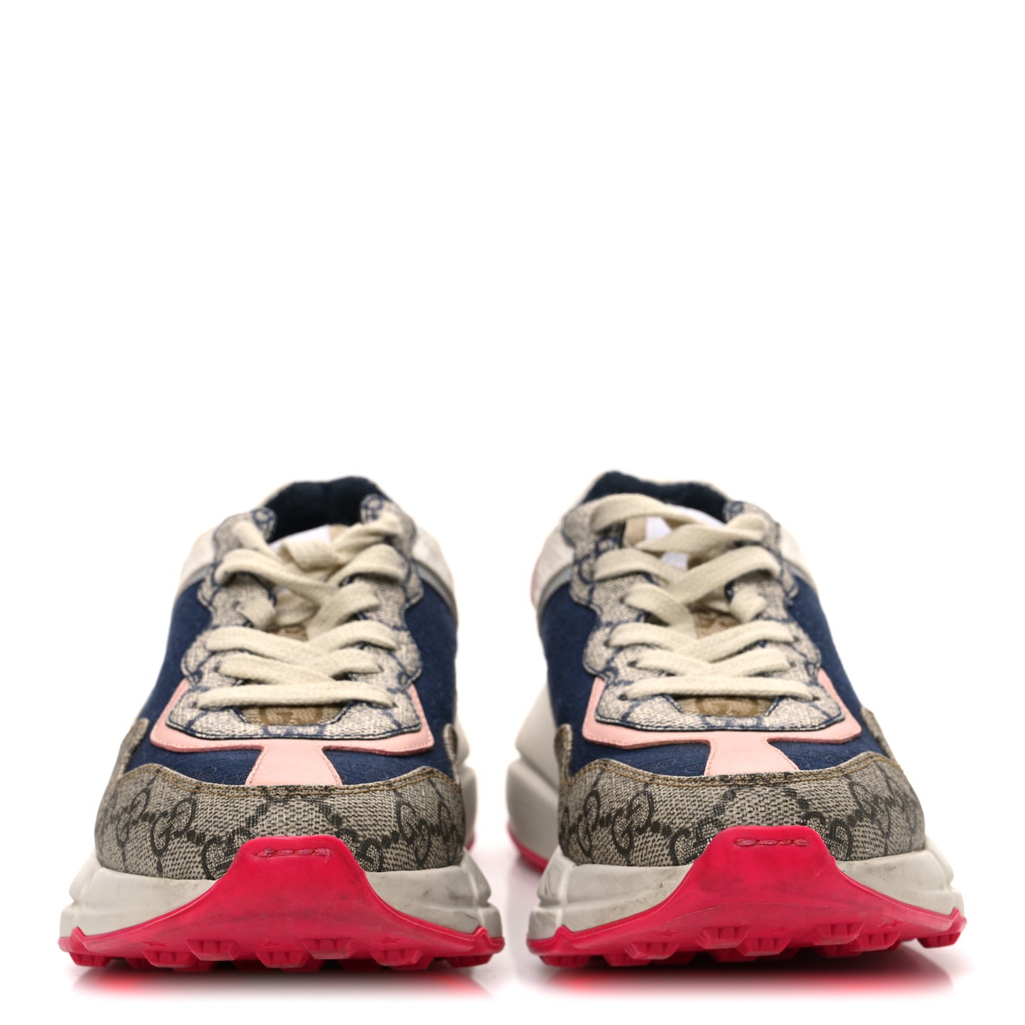GG Supreme Monogram Mix Monogram Womens Rhyton Sneakers 35.5 London Blue Beige Pale Pink