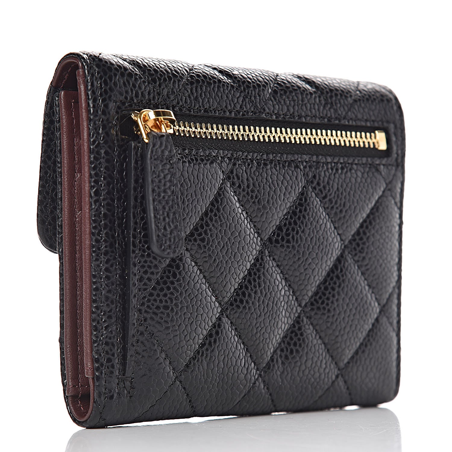 Chanel Caviar Quilted Compact Flap Wallet Black 3 of 9