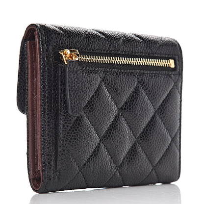 Chanel Caviar Quilted Compact Flap Wallet Black 3 of 9