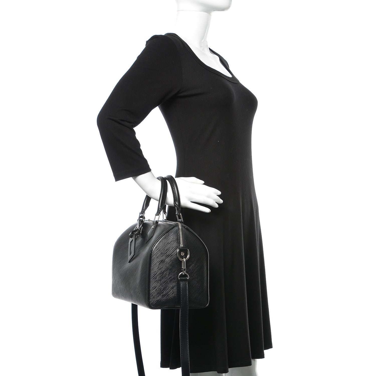 Louis Vuitton Epi Speedy Bandouliere 25 Black 3 of 10