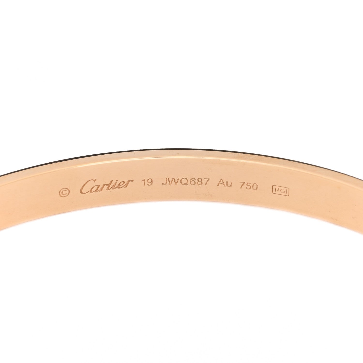 Cartier 18K Yellow Gold LOVE Cuff Bracelet 19 3 of 4