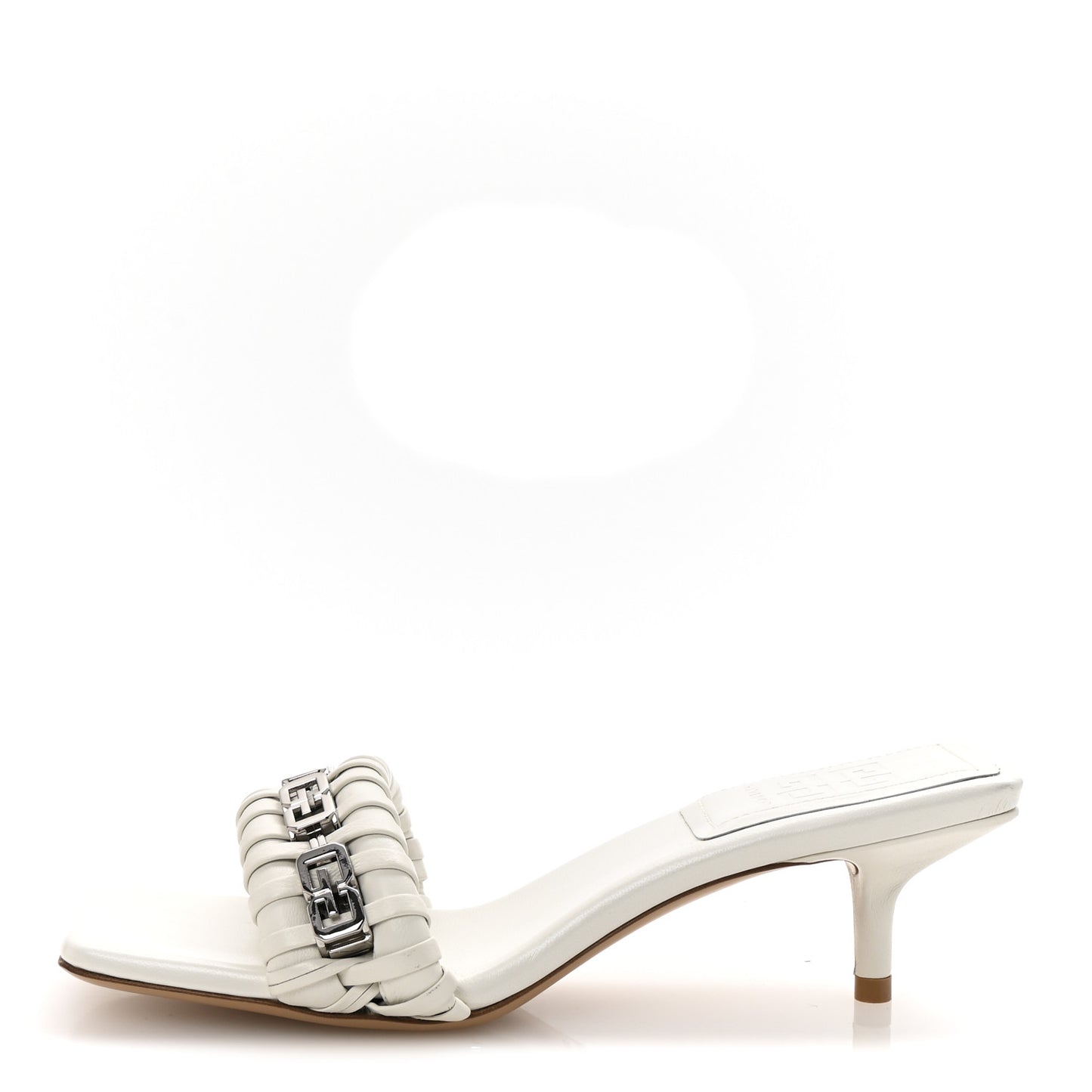 Nappa G Woven 50mm Mules 35 Ivory