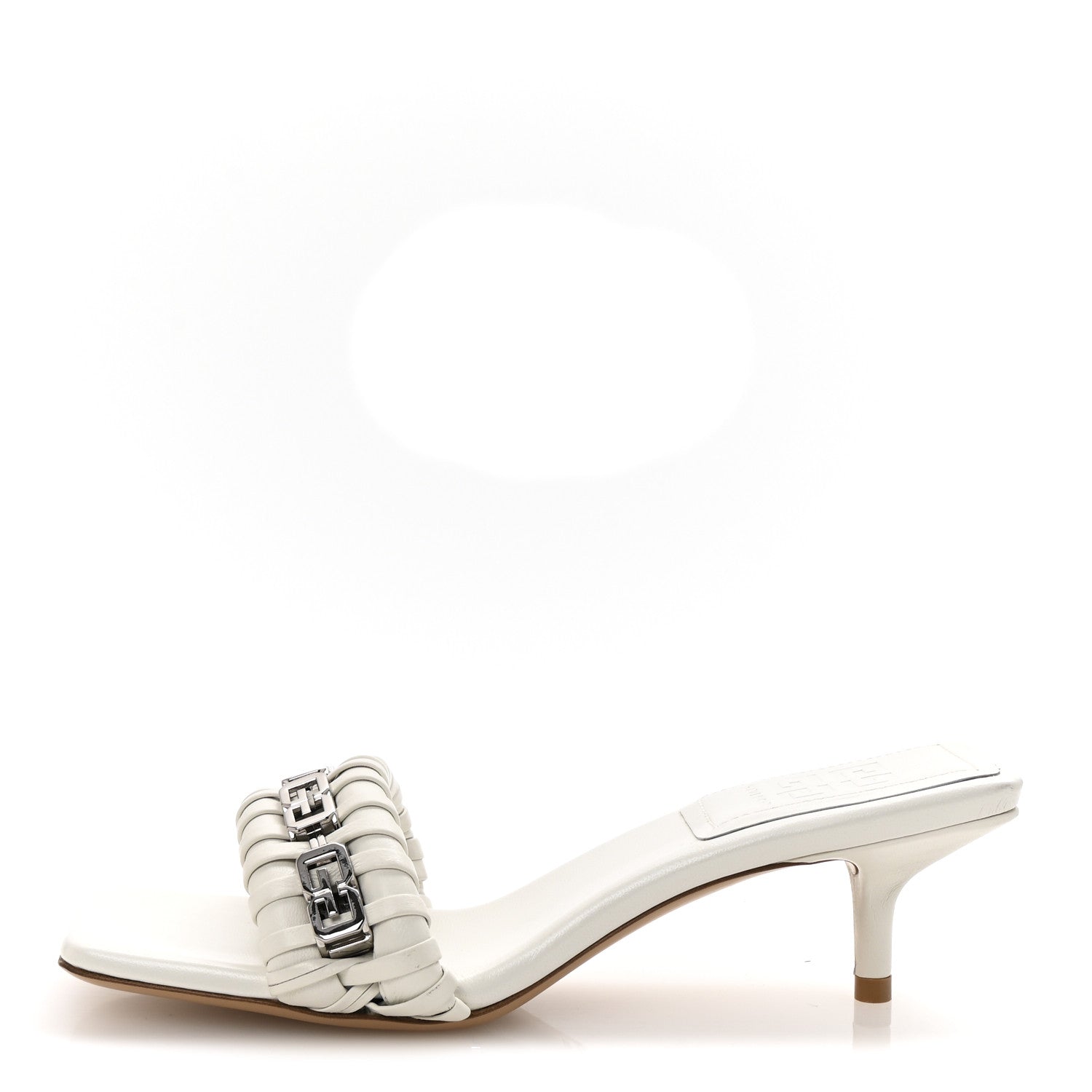 Givenchy Nappa G Woven 50mm Mules 35 Ivory 1 of 9