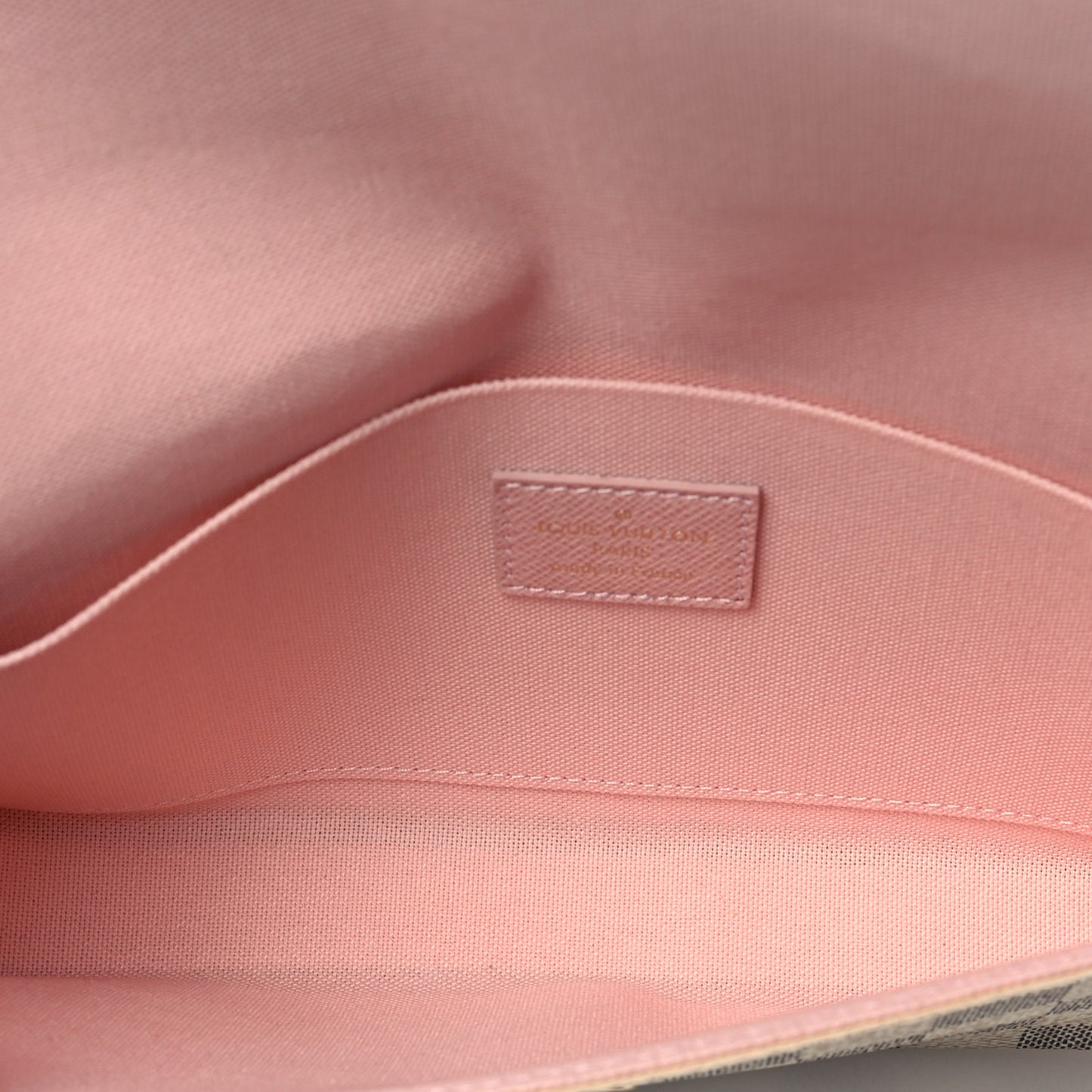 Damier Azur Pochette Felicie Chain Wallet Rose Ballerine