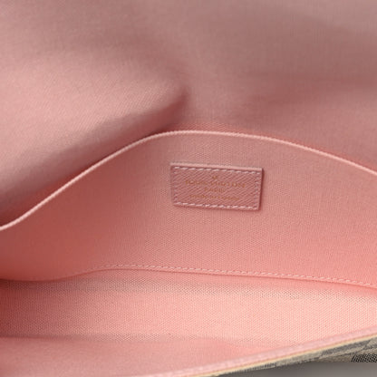 Louis Vuitton Damier Azur Pochette Felicie Chain Wallet Rose Ballerine 4 of 6