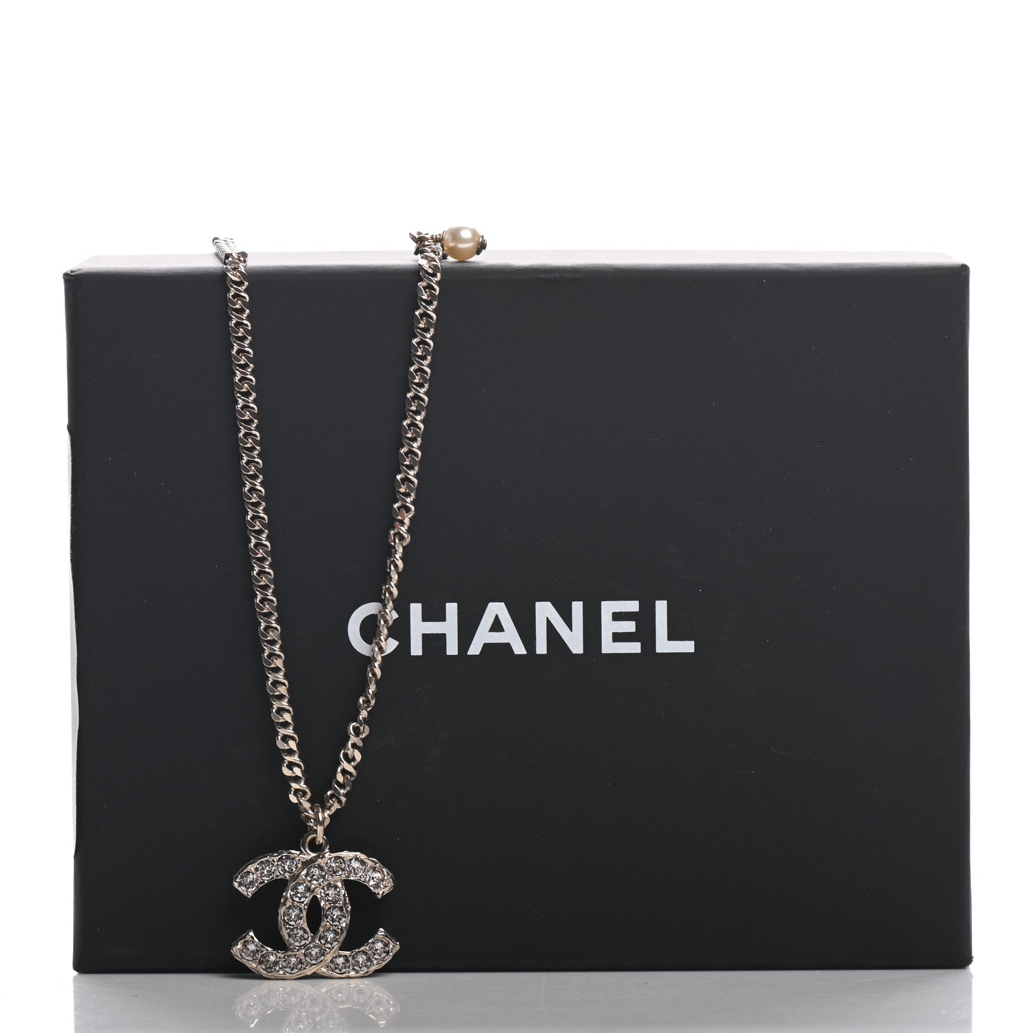 Chanel Crystal Chain CC Necklace Gold 5 of 5