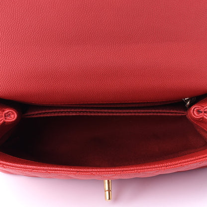 Chanel Caviar Quilted Mini Coco Handle Flap Red 6 of 11