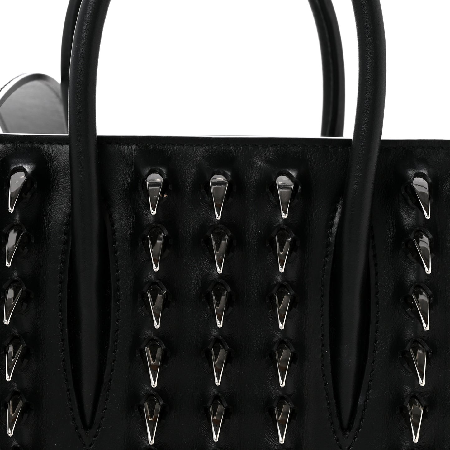 Calfskin Paris Spikes Claw Mini Paloma  Black Silver