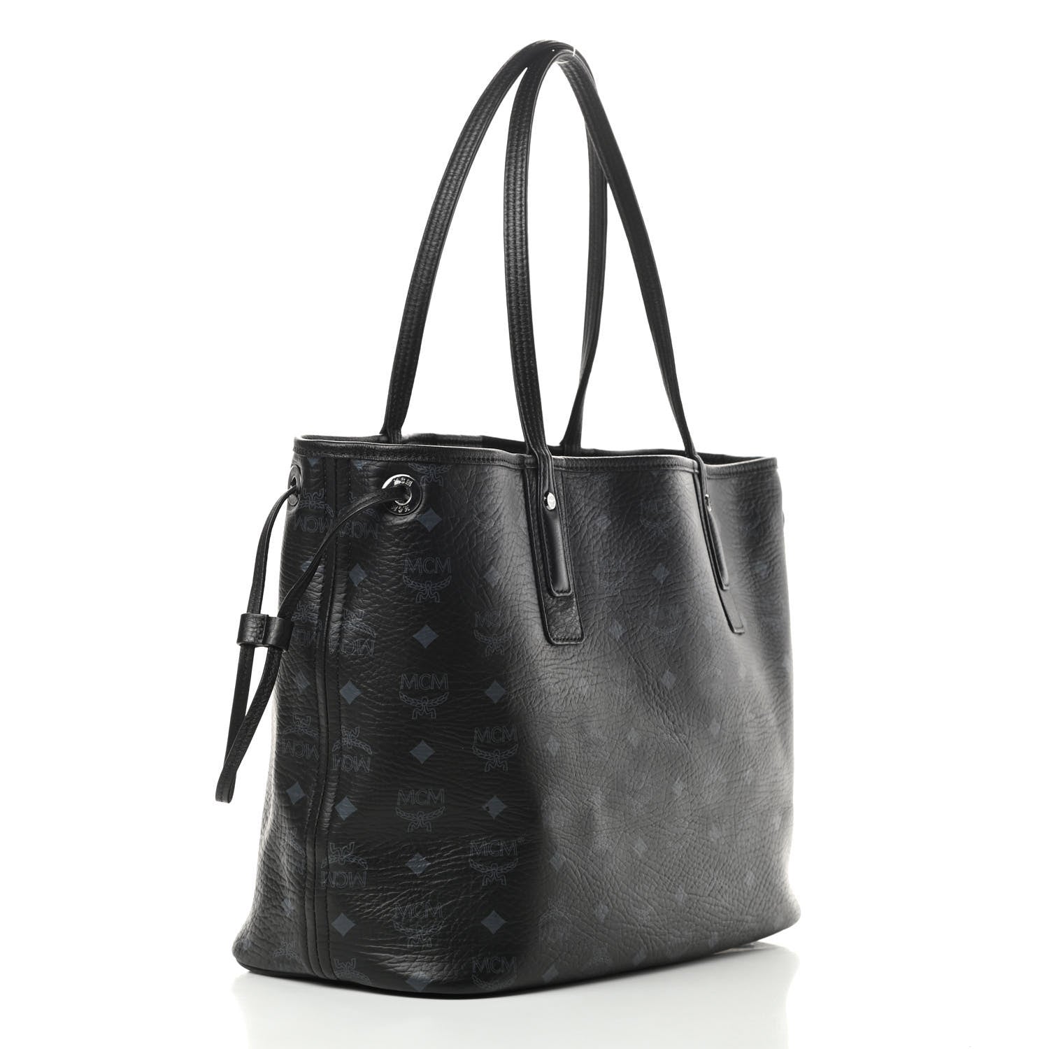 MCM Visetos Medium Liz Reversible Shopper Tote Black 4 of 18