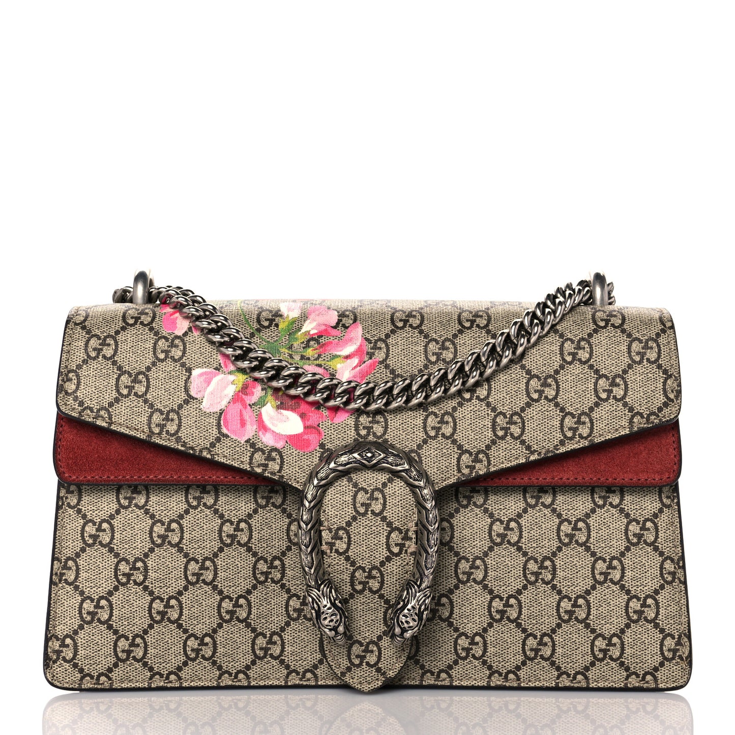 GG Supreme Monogram Blooms Small Dionysus Shoulder Bag Beige Multicolor Dry Rose