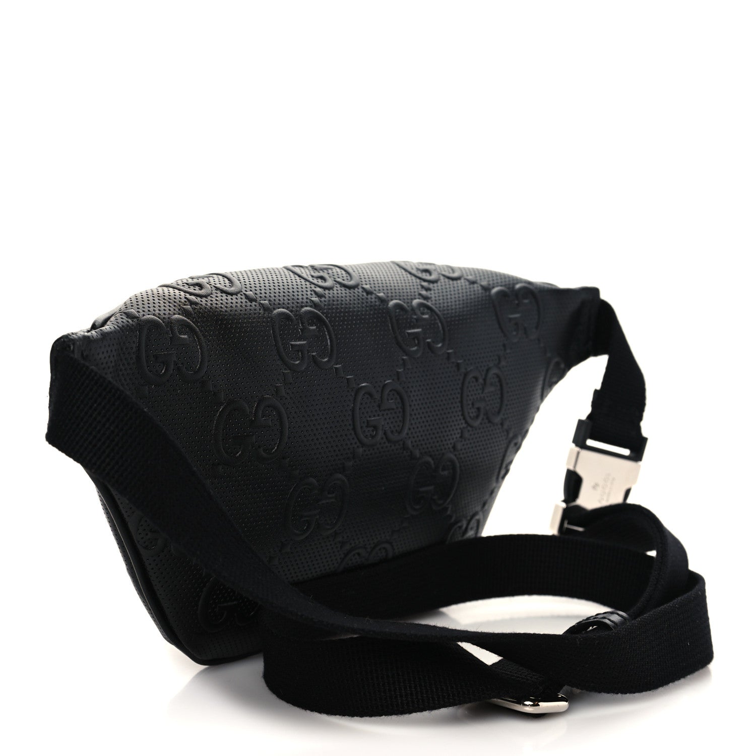 Gucci Calfskin GG Tennis Embossed Belt Bag Black 2 of 8