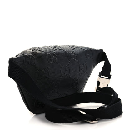 Gucci Calfskin GG Tennis Embossed Belt Bag Black 2 of 8