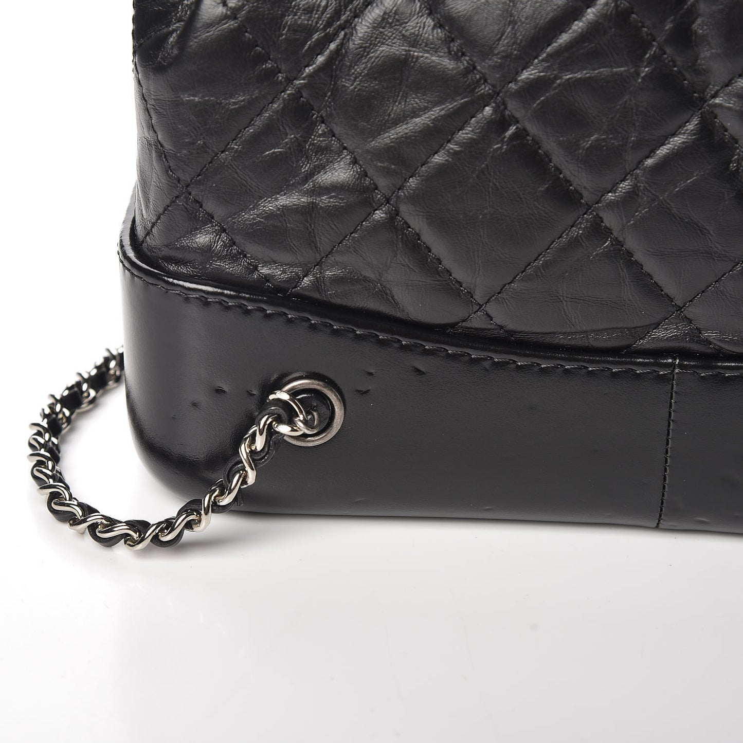 Aged Calfskin Quilted Small Gabrielle Backpack Black