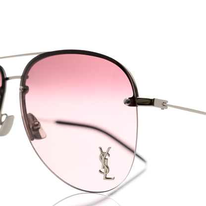 Saint Laurent Metal Aviator Classic 11 Sunglasses Silver Pink 7 of 8