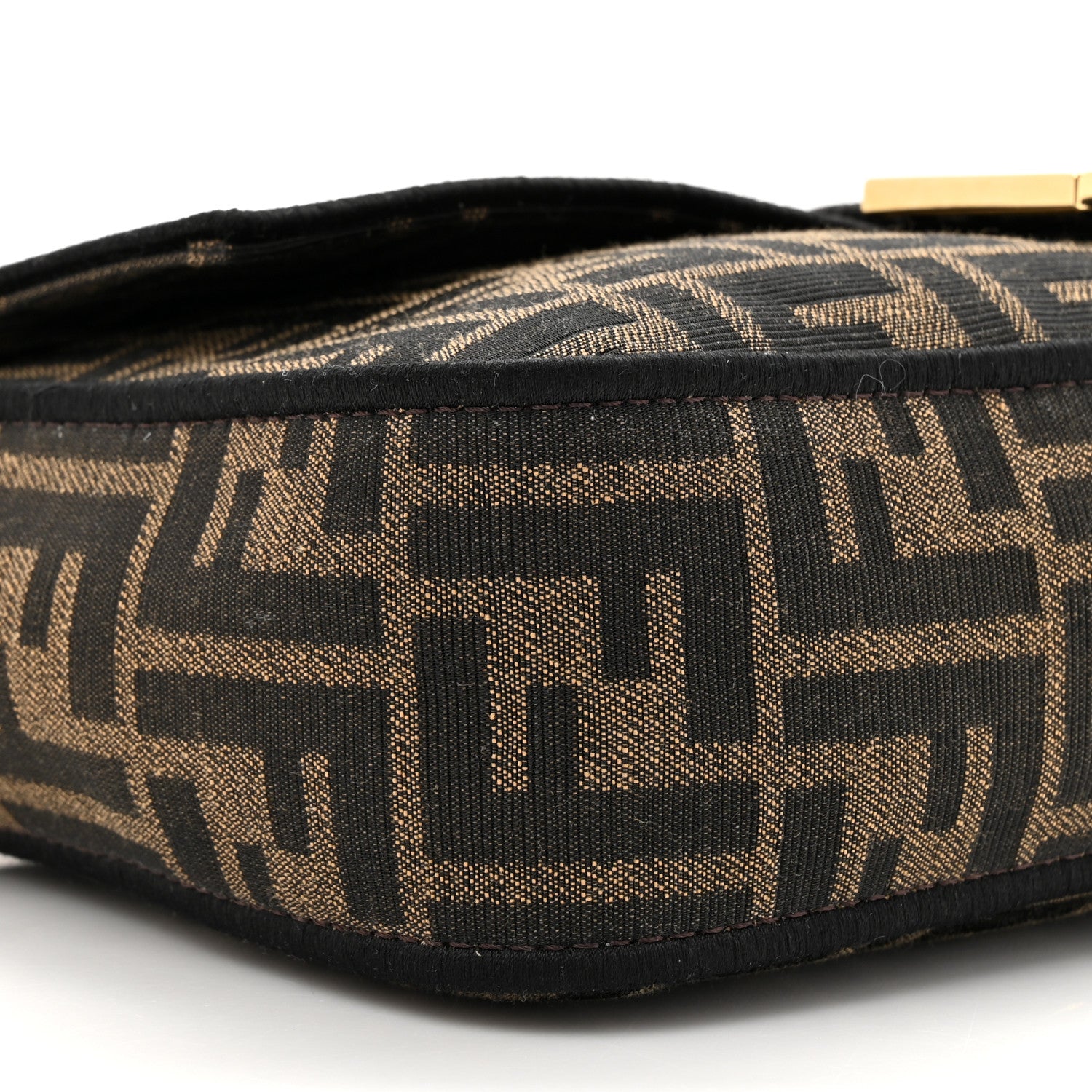 Fendi Fabric Jacquard FF 1974 Medium Baguette Tobacco Moro Black 10 of 10