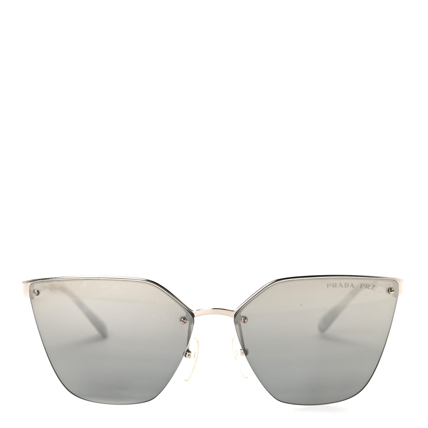 Prada Polarized Cat Eye Sunglasses SPR 68T Silver 7 of 8