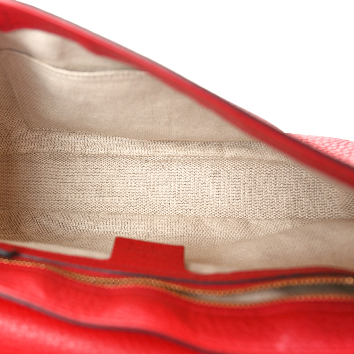 Gucci Pebbled Calfskin Medium Soho Flap Crossbody Vibrant Red 5 of 10