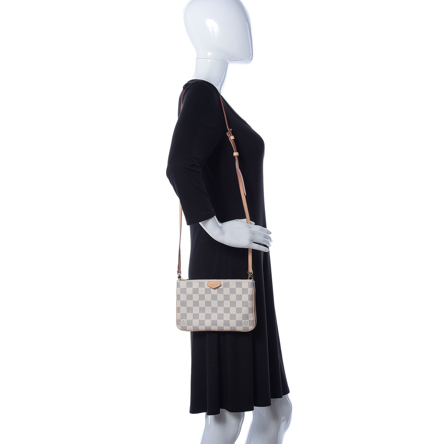 Louis Vuitton Damier Azur Double Zip Pochette 2 of 10