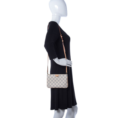 Louis Vuitton Damier Azur Double Zip Pochette 2 of 10