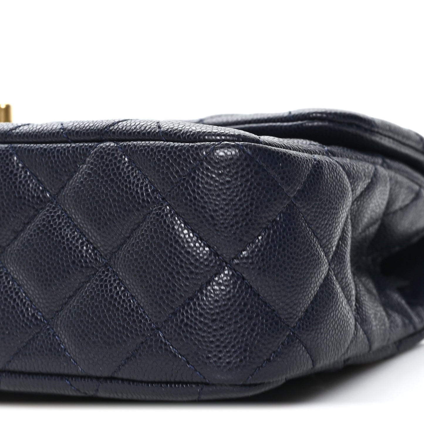 Caviar Quilted Small Handy CC Flap Navy