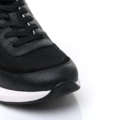 Chanel Calfskin Mesh Lycra Suede Womens Logo Sneakers 41.5 Black 13 of 16