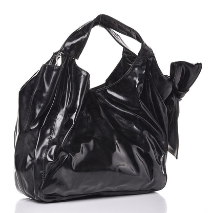 Valentino Garavani Patent Lacca Small Nuage Bow Hobo Black 3 of 13