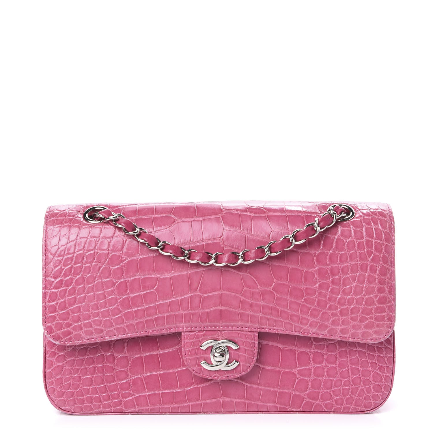 Chanel Alligator Medium Double Flap Pink 1 of 9