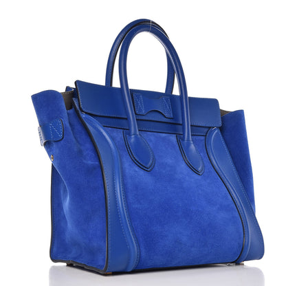 Celine Smooth Calfskin Suede Mini Luggage Royal Blue 3 of 15